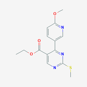 molecular formula C14H15N3O3S B5941184 ethyl 4-(6-methoxypyridin-3-yl)-2-(methylthio)pyrimidine-5-carboxylate 