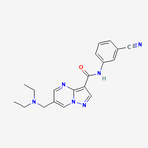 molecular formula C19H20N6O B5941196 N-(3-cyanophenyl)-6-[(diethylamino)methyl]pyrazolo[1,5-a]pyrimidine-3-carboxamide 