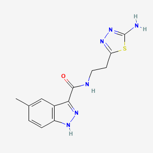 molecular formula C13H14N6OS B5941220 N-[2-(5-amino-1,3,4-thiadiazol-2-yl)ethyl]-5-methyl-1H-indazole-3-carboxamide 