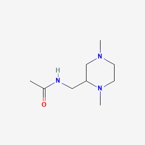 molecular formula C9H19N3O B594123 N-[(1,4-Dimethylpiperazin-2-YL)methyl]acetamide CAS No. 129437-92-9