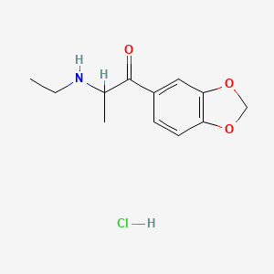 molecular formula C12H16ClNO3 B594124 1-(1,3-Benzodioxol-5-yl)-2-(ethylamino)propan-1-one;hydrochloride CAS No. 1454266-19-3