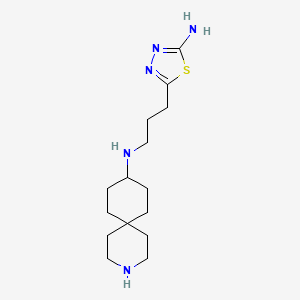 molecular formula C15H27N5S B5941311 N-[3-(5-amino-1,3,4-thiadiazol-2-yl)propyl]-3-azaspiro[5.5]undecan-9-amine 