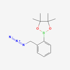 molecular formula C13H18BN3O2 B594134 2-(2-(Azidomethyl)phenyl)-4,4,5,5-tetramethyl-1,3,2-dioxaborolane CAS No. 1223598-41-1