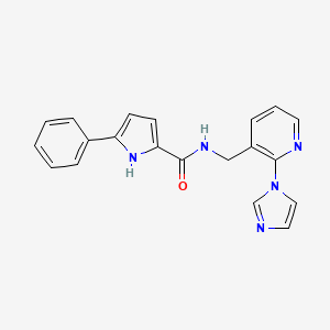 molecular formula C20H17N5O B5941384 N-{[2-(1H-imidazol-1-yl)pyridin-3-yl]methyl}-5-phenyl-1H-pyrrole-2-carboxamide 