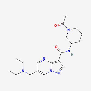 molecular formula C19H28N6O2 B5941446 N-(1-acetylpiperidin-3-yl)-6-[(diethylamino)methyl]pyrazolo[1,5-a]pyrimidine-3-carboxamide 