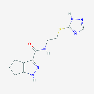 molecular formula C11H14N6OS B5941517 N-[2-(1H-1,2,4-triazol-5-ylthio)ethyl]-1,4,5,6-tetrahydrocyclopenta[c]pyrazole-3-carboxamide 