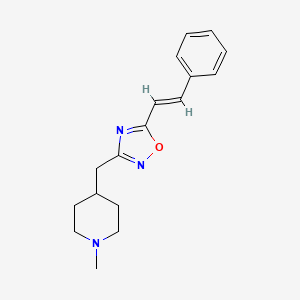 molecular formula C17H21N3O B5941563 1-methyl-4-({5-[(E)-2-phenylvinyl]-1,2,4-oxadiazol-3-yl}methyl)piperidine 