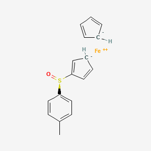 molecular formula C17H16FeOS B594159 cyclopenta-1,3-diene;1-[(S)-cyclopenta-1,4-dien-1-ylsulfinyl]-4-methylbenzene;iron(2+) CAS No. 130225-27-3