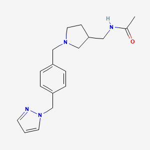 molecular formula C18H24N4O B5941602 N-({1-[4-(1H-pyrazol-1-ylmethyl)benzyl]pyrrolidin-3-yl}methyl)acetamide 