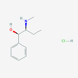 molecular formula C11H18ClNO B594161 (1R,2S)-2-(methylamino)-1-phenylbutan-1-ol;hydrochloride CAS No. 63199-70-2