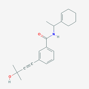 molecular formula C20H25NO2 B5941661 N-(1-cyclohex-1-en-1-ylethyl)-3-(3-hydroxy-3-methylbut-1-yn-1-yl)benzamide 