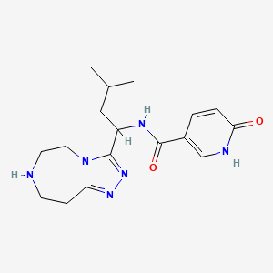 molecular formula C17H24N6O2 B5941693 N-[3-methyl-1-(6,7,8,9-tetrahydro-5H-[1,2,4]triazolo[4,3-d][1,4]diazepin-3-yl)butyl]-6-oxo-1,6-dihydropyridine-3-carboxamide 