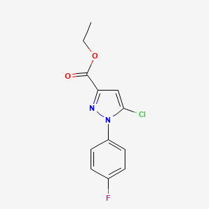 molecular formula C12H10ClFN2O2 B594171 Ethyl 5-chloro-1-(4-fluorophenyl)-1H-pyrazole-3-carboxylate CAS No. 1269293-49-3