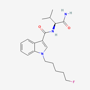 molecular formula C19H26FN3O2 B594175 N-[(1S)-1-(Aminocarbonyl)-2-methylpropyl]-1-(5-fluoropentyl)-1H-indole-3-carboxamide CAS No. 1801338-26-0