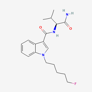 molecular formula C19H26FN3O2 B594175 N-((1S)-1-(Aminocarbonyl)-2-methylpropyl)-1-(5-fluoropentyl)-1H-indole-3-carboxamide CAS No. 1801338-26-0