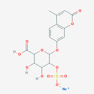molecular formula C16H15NaO12S B594176 4-Methylumbelliferyl-alpha-L-Iduronide 2-sulfate (sodium salt) CAS No. 1045020-74-3