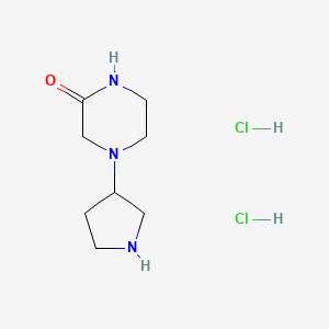 molecular formula C8H16ClN3O B594179 4-(Pyrrolidin-3-yl)piperazin-2-one dihydrochloride CAS No. 1219957-44-4