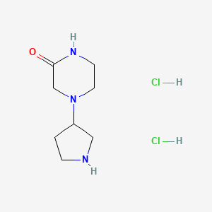 molecular formula C8H17Cl2N3O B594179 4-(Pyrrolidin-3-yl)piperazin-2-one dihydrochloride CAS No. 1219957-44-4