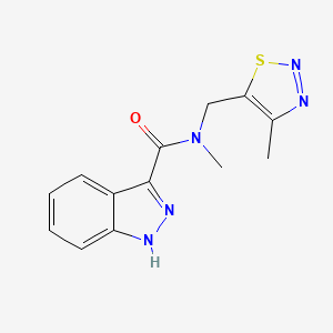 molecular formula C13H13N5OS B5941922 N-methyl-N-[(4-methyl-1,2,3-thiadiazol-5-yl)methyl]-1H-indazole-3-carboxamide 
