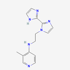 molecular formula C14H16N6 B5941955 N-[2-(1H,1'H-2,2'-biimidazol-1-yl)ethyl]-3-methylpyridin-4-amine 