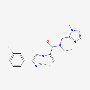 molecular formula C19H18FN5OS B5942030 N-ethyl-6-(3-fluorophenyl)-N-[(1-methyl-1H-imidazol-2-yl)methyl]imidazo[2,1-b][1,3]thiazole-3-carboxamide 