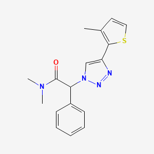 molecular formula C17H18N4OS B5942034 N,N-dimethyl-2-[4-(3-methyl-2-thienyl)-1H-1,2,3-triazol-1-yl]-2-phenylacetamide 