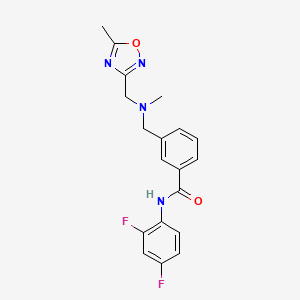 molecular formula C19H18F2N4O2 B5942076 N-(2,4-difluorophenyl)-3-({methyl[(5-methyl-1,2,4-oxadiazol-3-yl)methyl]amino}methyl)benzamide 