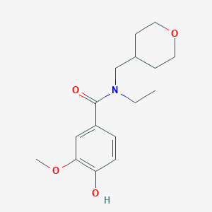 molecular formula C16H23NO4 B5942086 N-ethyl-4-hydroxy-3-methoxy-N-(tetrahydro-2H-pyran-4-ylmethyl)benzamide 