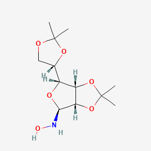 molecular formula C12H21NO6 B594213 N-[(3aS,4S,6R,6aS)-6-[(4S)-2,2-dimethyl-1,3-dioxolan-4-yl]-2,2-dimethyl-3a,4,6,6a-tetrahydrofuro[3,4-d][1,3]dioxol-4-yl]hydroxylamine CAS No. 1226812-51-6