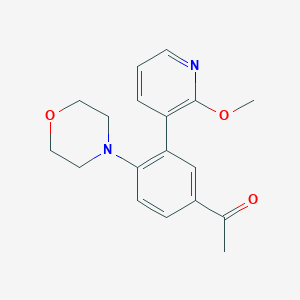 molecular formula C18H20N2O3 B5942230 1-[3-(2-methoxypyridin-3-yl)-4-morpholin-4-ylphenyl]ethanone 