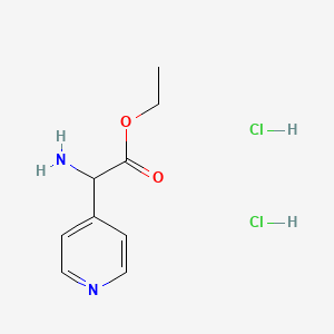 molecular formula C9H14Cl2N2O2 B594227 Ethyl 2-amino-2-(4-pyridinyl)acetate dihydrochloride CAS No. 1245782-70-0
