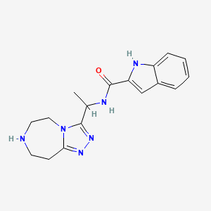 molecular formula C17H20N6O B5942324 N-[1-(6,7,8,9-tetrahydro-5H-[1,2,4]triazolo[4,3-d][1,4]diazepin-3-yl)ethyl]-1H-indole-2-carboxamide 