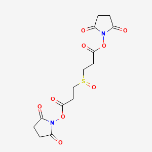 molecular formula C14H16N2O9S B594242 (2,5-Dioxopyrrolidin-1-yl) 3-[3-(2,5-dioxopyrrolidin-1-yl)oxy-3-oxopropyl]sulfinylpropanoate CAS No. 1351828-03-9