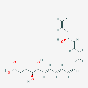 molecular formula C22H32O5 B594243 (4S,5R,6E,8E,10Z,13Z,15E,17R,19Z)-4,5,17-三羟基二十二碳-6,8,10,13,15,19-六烯酸 CAS No. 528583-89-3