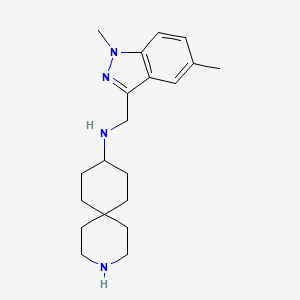 molecular formula C20H30N4 B5942434 N-[(1,5-dimethylindazol-3-yl)methyl]-3-azaspiro[5.5]undecan-9-amine 