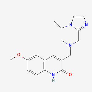 molecular formula C18H22N4O2 B5942443 3-{[[(1-ethyl-1H-imidazol-2-yl)methyl](methyl)amino]methyl}-6-methoxyquinolin-2(1H)-one 