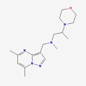 molecular formula C17H27N5O B5942457 N-[(5,7-dimethylpyrazolo[1,5-a]pyrimidin-3-yl)methyl]-N-methyl-2-morpholin-4-ylpropan-1-amine 