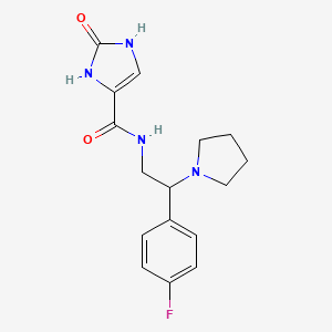 molecular formula C16H19FN4O2 B5942511 N-[2-(4-fluorophenyl)-2-pyrrolidin-1-ylethyl]-2-oxo-2,3-dihydro-1H-imidazole-4-carboxamide 