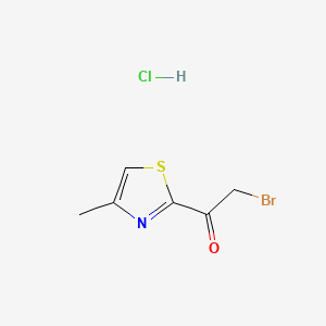 molecular formula C6H7BrClNOS B594252 2-broMo-1-(4-Methylthiazol-2-yl)ethanone hydrochloride CAS No. 1337880-53-1