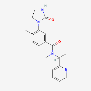 molecular formula C19H22N4O2 B5942564 N,4-dimethyl-3-(2-oxoimidazolidin-1-yl)-N-(1-pyridin-2-ylethyl)benzamide 