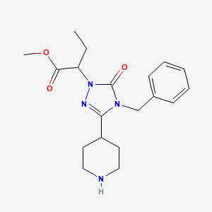 molecular formula C19H26N4O3 B5942583 methyl 2-[4-benzyl-5-oxo-3-(4-piperidinyl)-4,5-dihydro-1H-1,2,4-triazol-1-yl]butanoate hydrochloride 