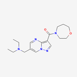 molecular formula C17H25N5O2 B5942625 N-ethyl-N-{[3-(1,4-oxazepan-4-ylcarbonyl)pyrazolo[1,5-a]pyrimidin-6-yl]methyl}ethanamine 