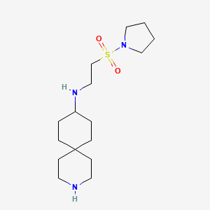 molecular formula C16H31N3O2S B5942649 N-[2-(pyrrolidin-1-ylsulfonyl)ethyl]-3-azaspiro[5.5]undecan-9-amine 