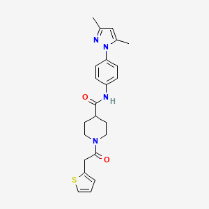 molecular formula C23H26N4O2S B5942663 N-[4-(3,5-dimethyl-1H-pyrazol-1-yl)phenyl]-1-(2-thienylacetyl)-4-piperidinecarboxamide 