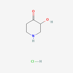 molecular formula C5H10ClNO2 B594267 4-Piperidinone, 3-hydroxy-, hydrochloride CAS No. 1232675-02-3