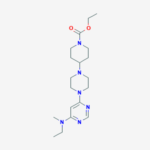 molecular formula C19H32N6O2 B5942690 ethyl 4-(4-{6-[ethyl(methyl)amino]pyrimidin-4-yl}piperazin-1-yl)piperidine-1-carboxylate 