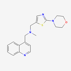 molecular formula C19H22N4OS B5942873 N-methyl-N-[(2-morpholin-4-yl-1,3-thiazol-5-yl)methyl]-1-quinolin-4-ylmethanamine 