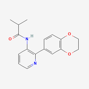 molecular formula C17H18N2O3 B5942956 N-[2-(2,3-dihydro-1,4-benzodioxin-6-yl)pyridin-3-yl]-2-methylpropanamide 