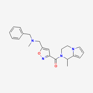 molecular formula C21H24N4O2 B5942985 N-benzyl-N-methyl-1-{3-[(1-methyl-3,4-dihydropyrrolo[1,2-a]pyrazin-2(1H)-yl)carbonyl]isoxazol-5-yl}methanamine 