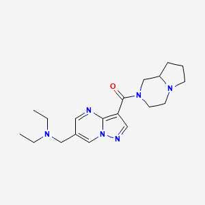 molecular formula C19H28N6O B5943014 N-ethyl-N-{[3-(hexahydropyrrolo[1,2-a]pyrazin-2(1H)-ylcarbonyl)pyrazolo[1,5-a]pyrimidin-6-yl]methyl}ethanamine 
